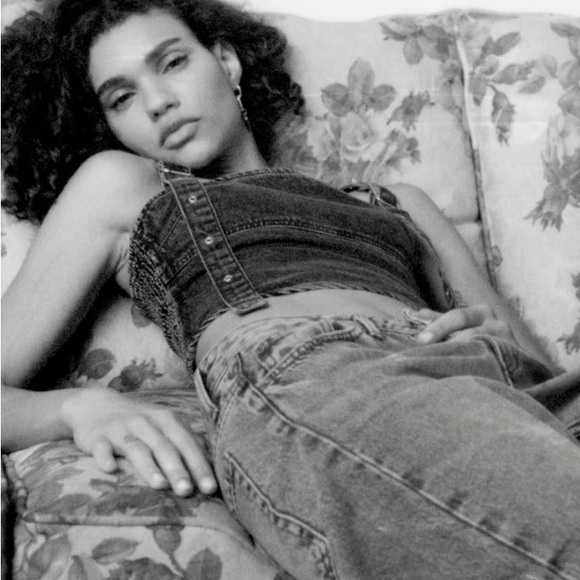 ZARA TRF BUCKLED DENIM TOP - Picture 9 of 9